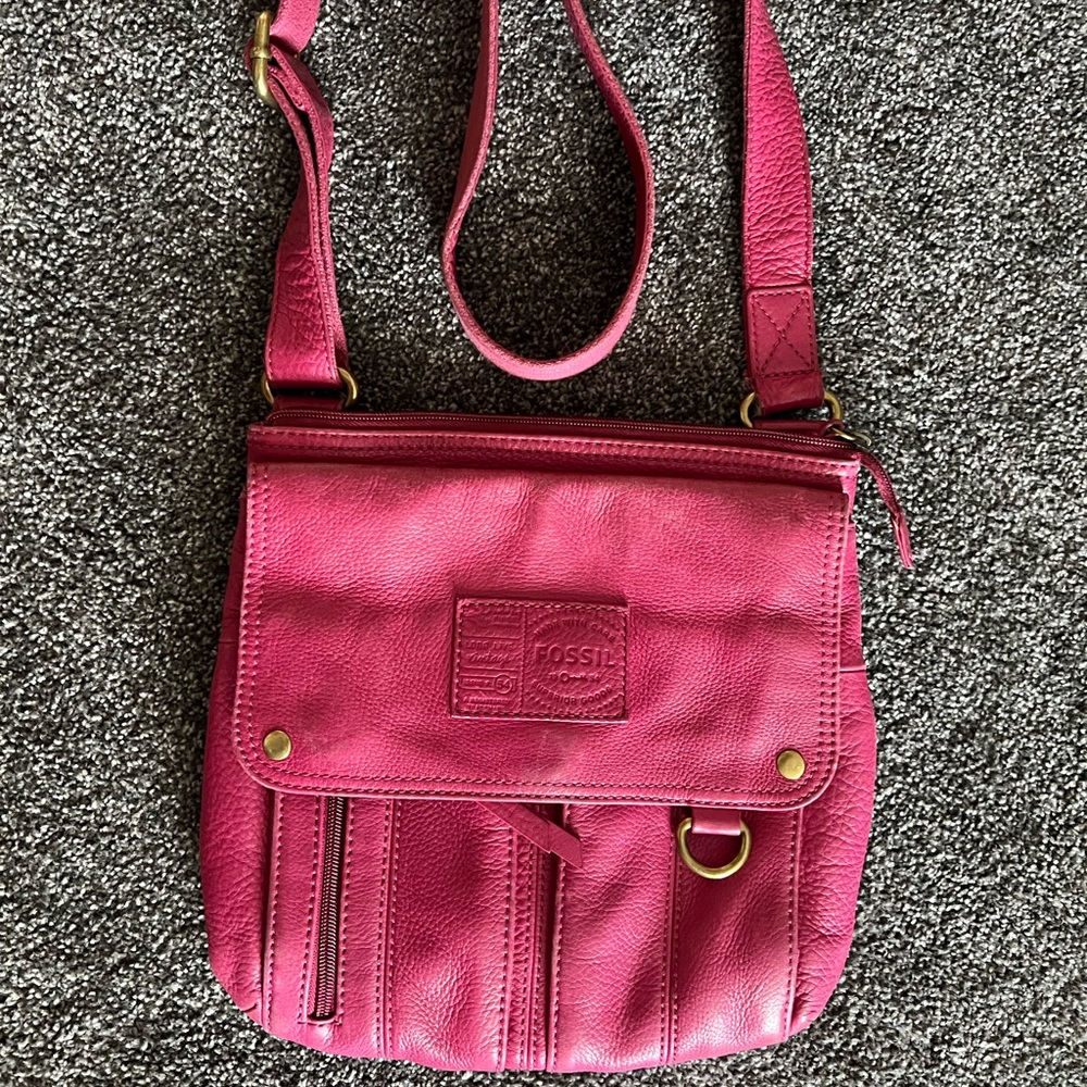 Pink Fossil Crossbody Purse